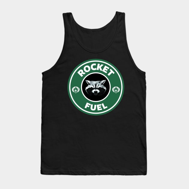 Guardians Of The Galaxy Rocket Fuel Starbucks Tank Top by Rebus28